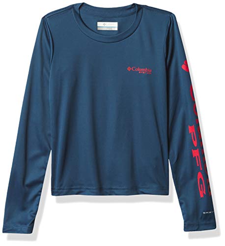 Columbia Youth Girls Tidal Tee Long Sleeve, Bright Nectar, X-Large #TOP7