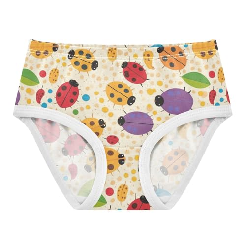 Wusikd Colorful Ladybugs Girls' Underwear Cotton Polka Dots Girls Briefs Soft Toddler Underwear 2T