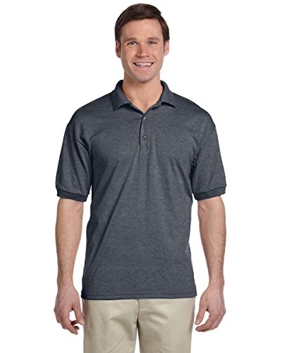 Gildan 5.6 Oz. Ultra Blend 50/50 Jersey Polo, Dark Heather, M #TOP22