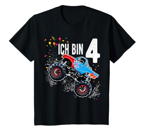 4 jahre Junge Mädchen Geburtstag Shirt Monster Truck T-Shirt