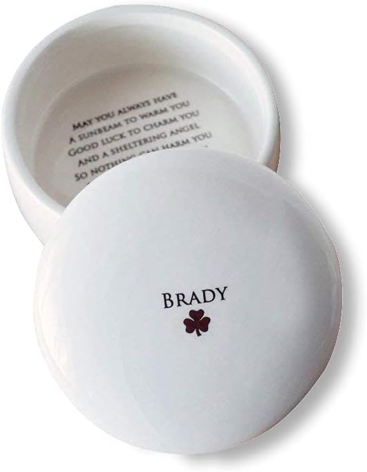 Susabella Personalized Baptism Gift, First Communion Gift or Confirmation Gift - With Irish Blessing - Round Keepsake Box