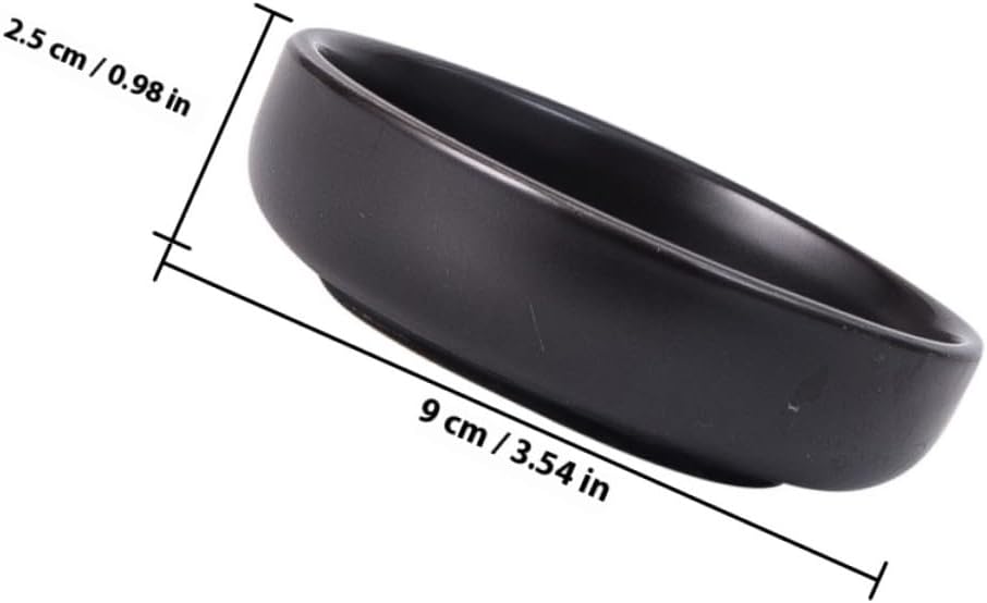 Alipis 4pcs Black Ceramic Seasoning Dishes Soy Sauce Plates Sauce Dipping Holders Household Side Dish Set for Japanese Style Dining and Entertaining