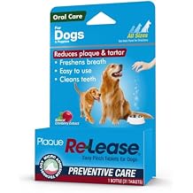 Ramard Plaque Re-Lease - Dog Breath Freshener Tartar and Plaque Remover - Oral Treatment for Dental Health Care. Made in USA of All Natural Cranberry Extract, Treats Teeth and Gums - 31 Tablets