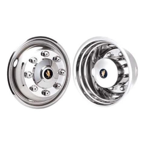 Eagle Flight 19.5" Stainless Steel Wheel Simulators for 1990-2007 International 4300 4400 4600 4700 8 Lug Accuride Wheel #28680 Cover