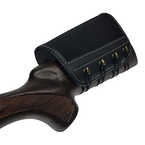 Tas Trost Leather Gun Buttstock Cheek Rest Raiser Holder (Black) #TOP3