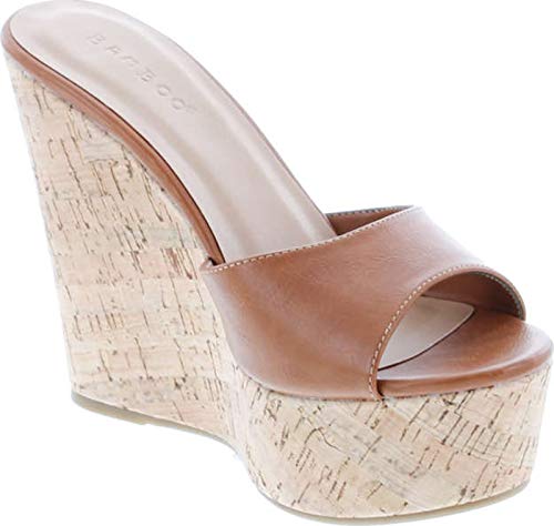 Image of BAMBOO Women's Clear Band Platform Wedge Slide