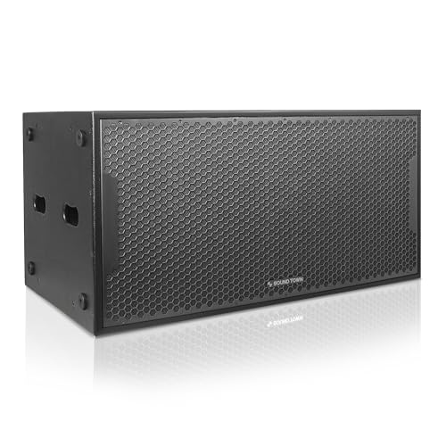 Sound Town CARME Series Dual 18" 3200W PA/DJ Powered Subwoofer with DSP, 2-Channel Class-D, 4" Voice Coil, Birch Plywood, Bass Reinforcement, for Stages, Bars, Clubs, Concert, Black (CARME-218SBPW)