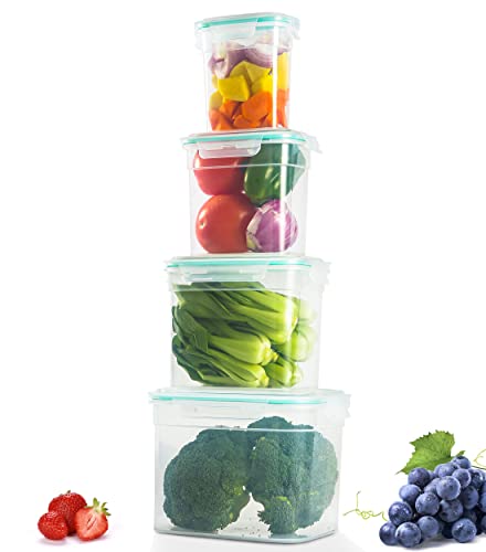 Lihong 8-Piece Food Storage Containers With Lids Airtight 169Oz, Plastic Storage Containers, Bpa-Free, Meal Prep Lunch Containers For Kitchen Pantry, Microwave Freezer And Dishwasher Safe, Green #TOP5