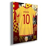 Toile Personnalisable Maillot RC Lens – 50x40 cm | Prénom & Numéro au Choix | Produit Sous Licence Officielle | Cadeau Supporter Racing Club de Lens | Décoration Murale Foot – Fabriqué en France
