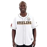 STARTER Men's White Pittsburgh Steelers Relay Full-Button Baseball Jersey