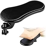 Computer Adjustable Desk Extender, Ergonomic Arm Rest Support Bracket, Rotating Keyboard Wrist Rest Mouse Arm Elbow Rest Pad Mouse Pad Holder for Table, Office, Chair, Desk (Black)