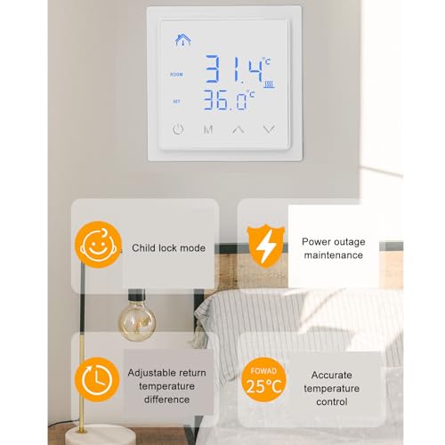 Thermostat de chauffage au sol haute précision à affichage LED - 2