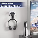 KDD Podwójny kontroler i uchwyt na słuchawki uchwyt ścienny – wieszak na słuchawki do gier z klejem lub śrubami do montażu na Xbox Series X/S, PS5/4/3, Switch, STEAM, PC Gamepad akcesoria