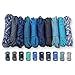 Paracord Planet 550 lb Type III Crafting Kits with Buckles, 50', Blues