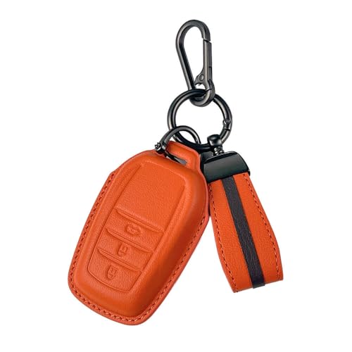 Image of keyzone Royal Leather Key Cover for Toyota Fortuner, Legender, Innova HyCross, Land Cruiser, 3-Button Smart Key