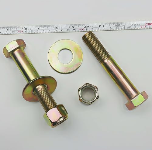 Image of 7 /8 inch x 5 inch Hex Head Bolt by Color Galvanization with Nylon Lock nut and Large Size Washer Assortment Kit,Alloy Steel,Grade 8.(4pcs Pack),by Metalsuberg