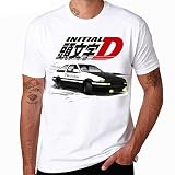 Delgado XTHY Manga Corta Anime 3D Imprimir Deriva JaponéS Anime Cuello Manga Corta Verano Casual Iniciales D Hombres Camiseta-4_L