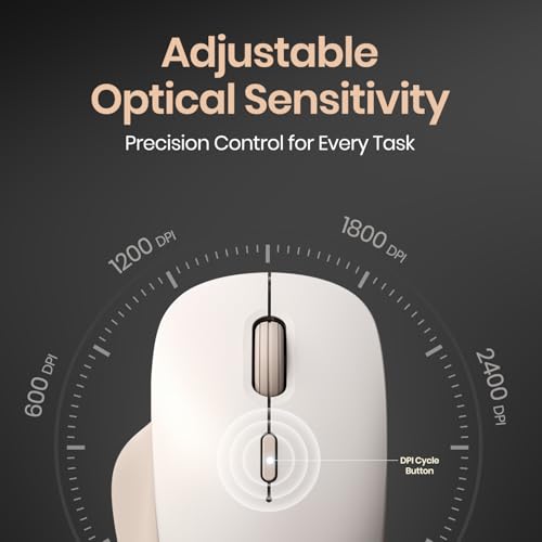 Image of Portronics ToadGo Wireless Rechargeable Bluetooth Mouse with Thumb Rest Support, (Bluetooth + 2.4 GHz) Connectivity, Rechargeable Battery, Adjustable Dpi, Noise-Free Clicking, Wide Compatibility
