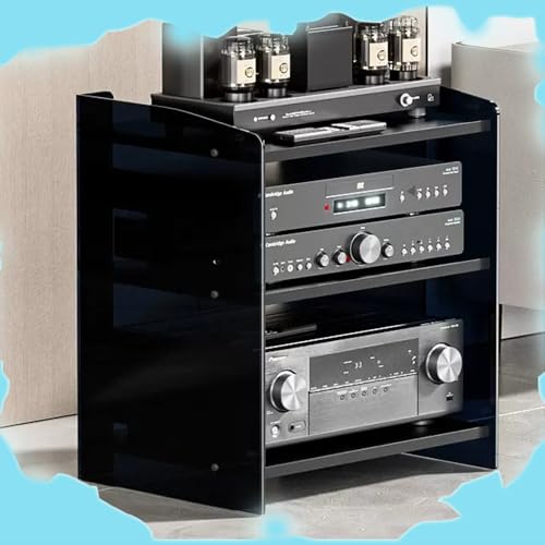 Soporte de audio contra el sobrecalentamiento con estantes de madera ajustables
