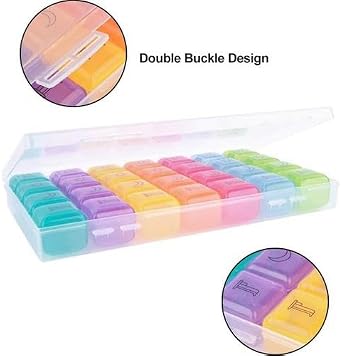 Online Showcase Weekly Daily Medicine Storage 4 Meal Compartment Reminder Box Colorful