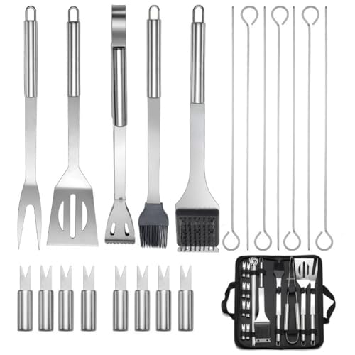 Set de 20 utensilios para parrilla de acero inoxidable miniatura 2
