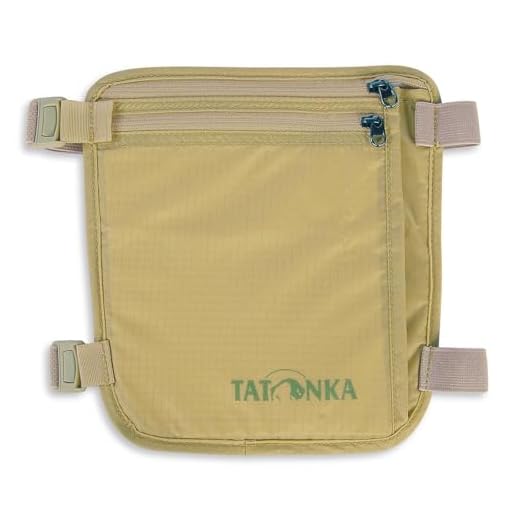 Tatonka Skin Secret Pocket - Sicherheits-Geldbeutel zum Tragen am Bein - Bietet Platz für Reisepässe, Kreditkarten, Bargeld, etc. - Mit weicher und hautfreundlicher Rückseite - beige - 19 x 19 cm