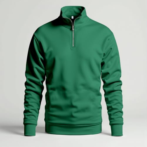 Image of Unisex Stylish Half Zipper Solid Sweatshirt