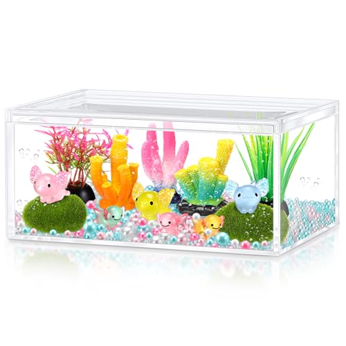 HyDren Axolotl Crafts DIY Tank Glow in The Dark Mini