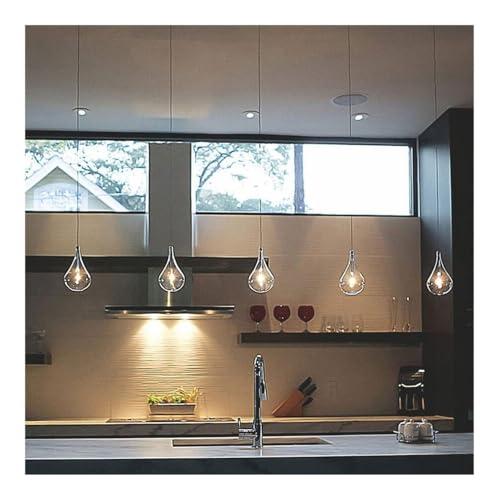 Lámpara colgante de cristal lágrima con cable ajustable para techo de comedor 7