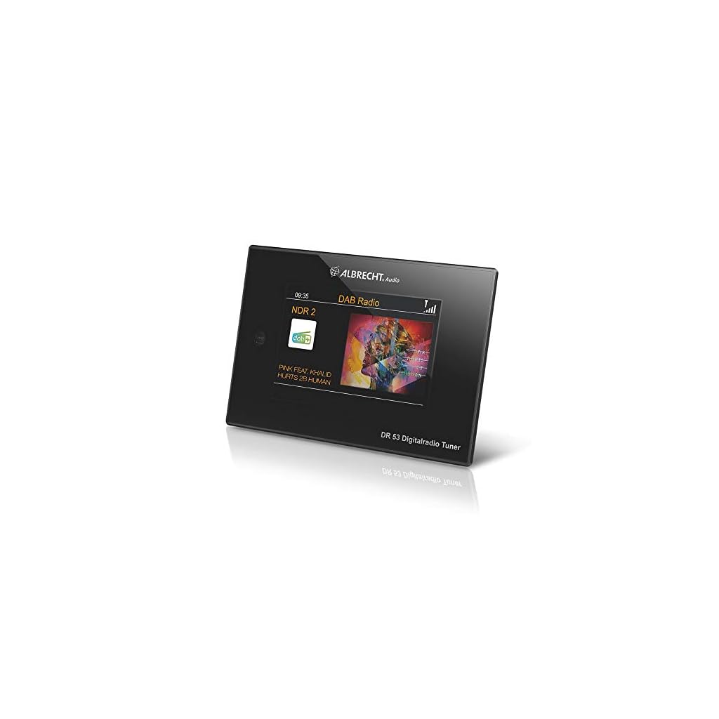 Albrecht DR53, DAB+/UKW digitale radio-tuner, 27251, met 4 inch kleurendisplay voor aansluiting op de stereo-installatie…