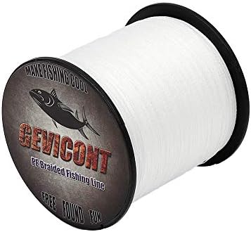 GEVICONT 1500m-1640yds 20lbs 0.20mm White Pe Dyneema Braided Fishing Line 4 Strands
