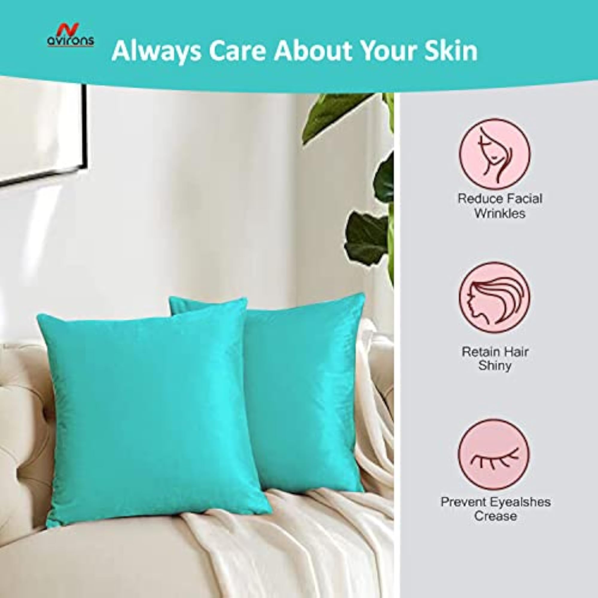 Satin Silk Cushion Covers Set of 2