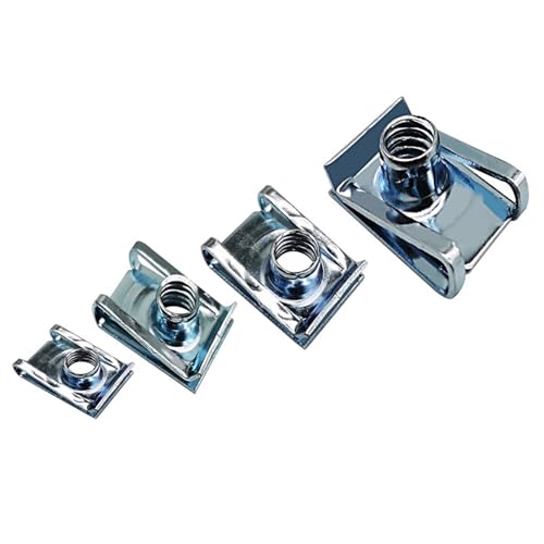 Fine jade2 - Fine jade2 90 pièces M4 M5 M6 M8 Clip à filetage Ensemble de sangles tubulaires Assortiment d'écrous en tôle en U avec boîte de rangement Pour véhicules automobiles