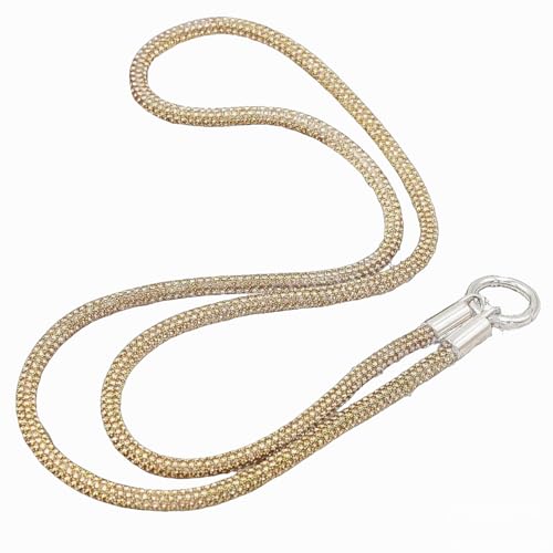 1 piece, crossbody style, full-drill thick lanyard, women's simple and fashionable phone chain with long strap (Gold)