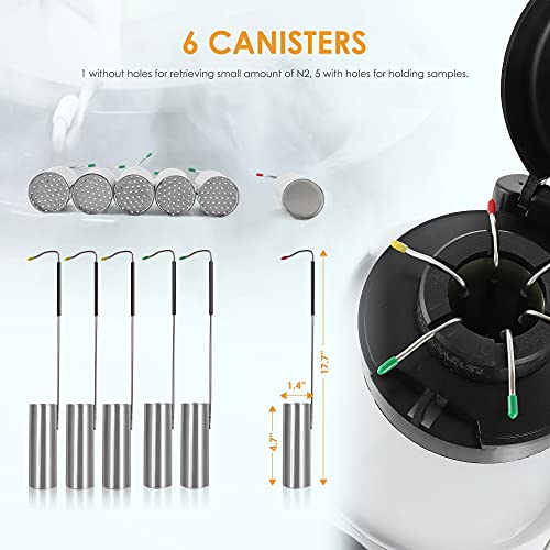 Bonvoisin 10L Liquid Nitrogen Container Cryogenic Container Liquid Nitrogen (Ln2) Dewar Aluminum Alloy Semen Tank With 6 Canisters Carry Bag (10L) #TOP4
