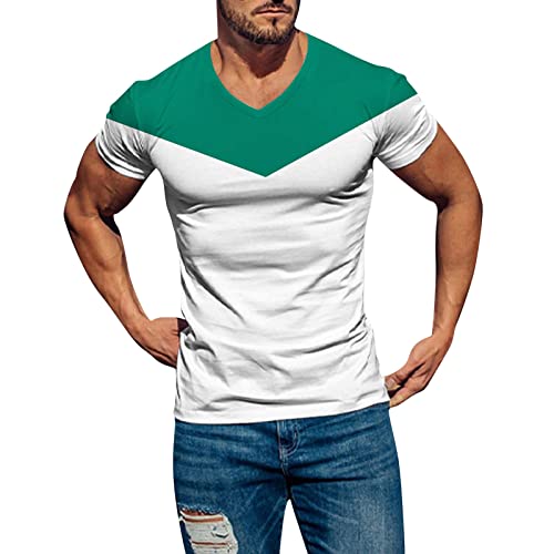 Homme Sport T-Shirt Vert Ajusté Respirant Coupe Slim Fit