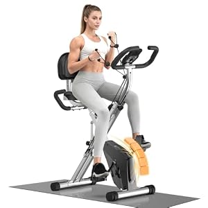 Vélo d&rsquo;appartement Pliable 4 en 1 X-Bike avec Siège et Dossier Réglables Vélos de Fitness Magnétique pour Adultes Cardio-Training 150kg