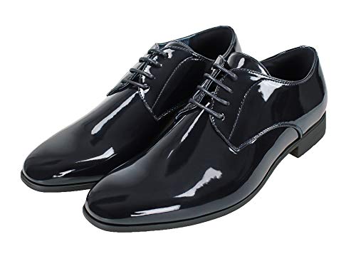 Eleganti e da cerimonia Scarpe Uomo Class Blu/Nero Lucido Vernice Eleganti Cerimonia (#A2 Nero, Numeric_41)