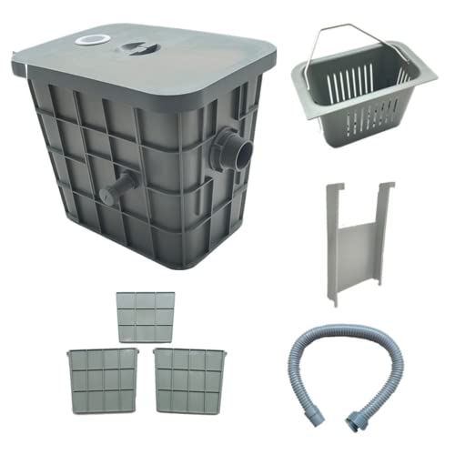 Grafamoba 4 Lbs Plastic Commercial Grease Interceptor Trap 5-Stage Filtration With Upper Inlet Under Sink Oil Water Separator For Restaurants Home #TOP17