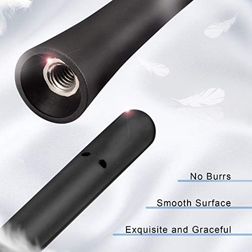 Eightwood Universal Car Aerial Antenna 18cm FM/DAB Car Radio Aerial Replacement Short Rod Vehicle Rubber Car Roof Mount Antenna Mast for Truck SUV, Screws in M4 M5 M6