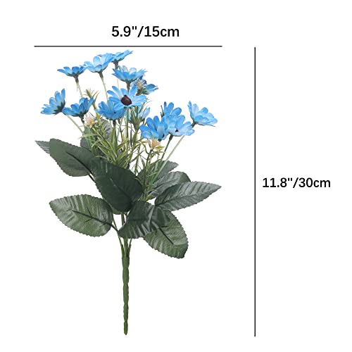 Joanwe 5 Bundles Blue Fake Flowers,Artificial Flowers For Home Decor #TOP1