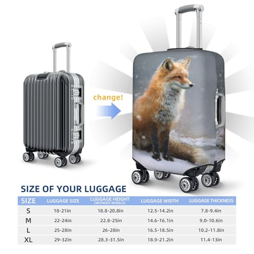 Red Fox Sits By The River Elastic Travel Luggage Covers Dustproof Scratch-Resistant Suitcase Protector Fit 22-24 Inch4