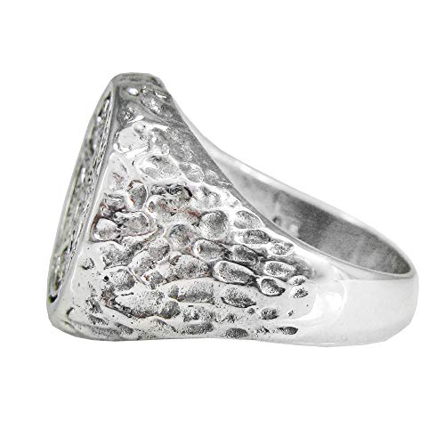 Moonlight Mysteries Sterling Silver Large Tetragrammaton Protection Pentacle Signet Ring (Size 12) - Thumbnail 4
