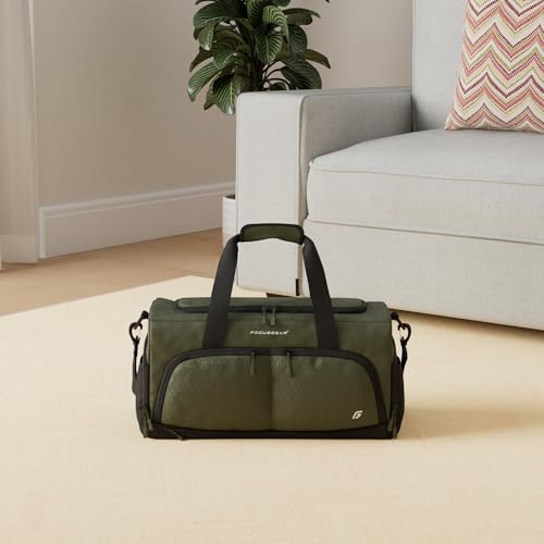 Ultimate Gym Bag 2.0: The Crowdsource Duffel Bag with 10 Compartments Including Water Resistant Pouch, Green, Medium (20"), Green, Medium (20")