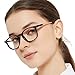 MARE AZZURO Round Reading Glasses Women Trendy Readers 0 1.0 1.25 1.5 1.75 2.0 2.25 2.5 2.75 3.0 3.5 4.0 5.0 6.0 (Black, 2.50)