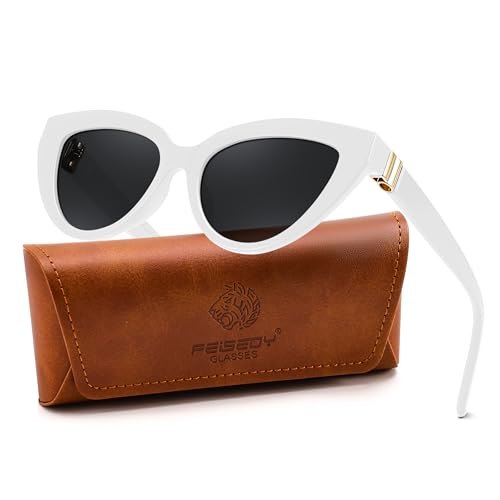 FEISEDY Cat eye Sunglasses with Polarized and UV400 Protection for Women, Retro Stylish for Driving Fishing and Party B0428