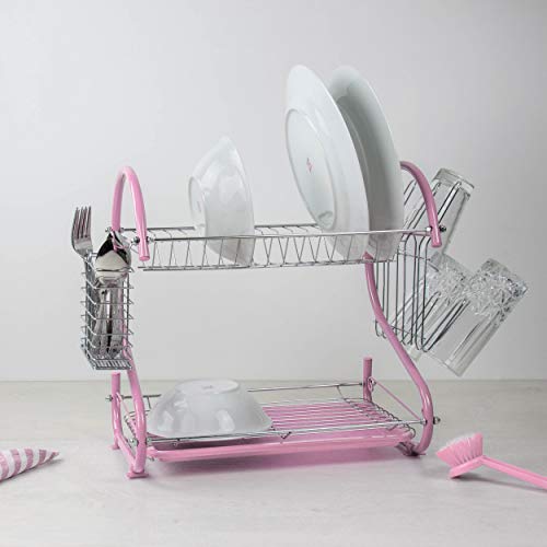 Durane 2 Tier Dish Drainer - Pink