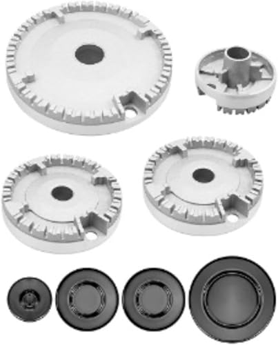Ensemble de brûleurs pour table de cuisson, couvercle pour cuisinière, chapeaux universels pour un, ensemble de capuchons pour brûleur à gaz pour la plupart des cuisinières à gaz (A)