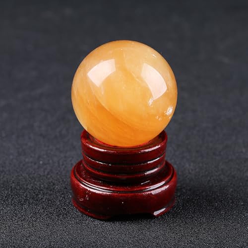Boule de citrine 190mm et son socle pour harmoniser votre bureau de télétravail