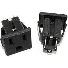 2PCS Black US Type Industrial Plug AC 125V 15A Panel Mount Outlet Power Socket